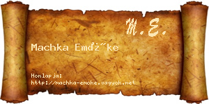 Machka Emőke névjegykártya